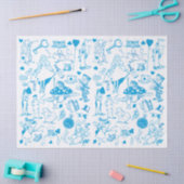Blue Alice in Wonderland Pattern-ontkoppeling Tissuepapier (Craft)