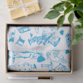 Blue Alice in Wonderland Pattern-ontkoppeling Tissuepapier (Geschenk)