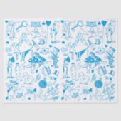 Blue Alice in Wonderland Pattern-ontkoppeling Tissuepapier (Voorkant)