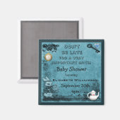 Blue Alice in Wonderland Save The Date Baby shower Magneet (Voorkant / Achterkant)