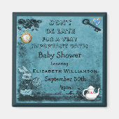 Blue Alice in Wonderland Save The Date Baby shower Magneet (Voorkant)