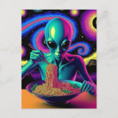 Blue Alien Eating Noodles  Briefkaart (Voorkant)