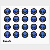 Blue Alien gezicht stickers (Vel)