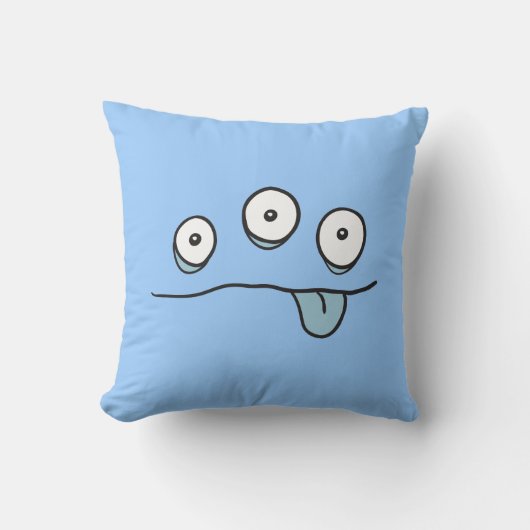 Blue Alien Monster Cushion Kussen (Voorkant)
