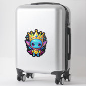 Blue Alien Princess Sticker (Koffer)