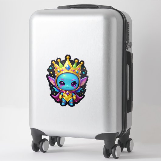 Blue Alien Princess Sticker (Koffer)