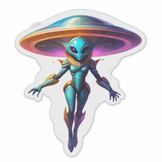 Blue Alien Sticker (Voorkant)