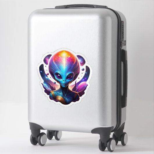 Blue Alien Sticker (Koffer)