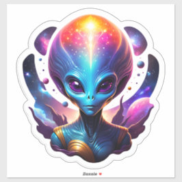 Blue Alien Sticker