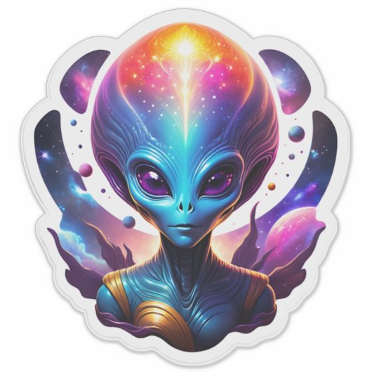 Blue Alien Sticker (Voorkant)