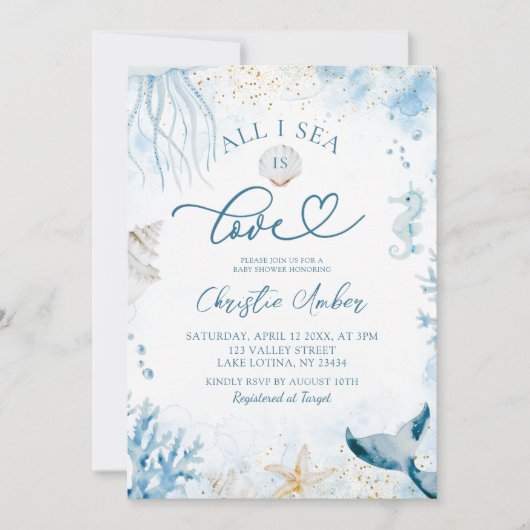 Blue All I Zee is het Vrijgezellenfeest van de lie Kaart (Voorkant)