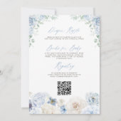 Blue All in One Boy Baby in Bloom Baby shower Kaart (Achterkant)