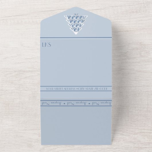 Blue All in One Christmas Uitnodiging (Buitenkant)