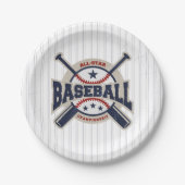 Blue All Star Sport Baseball Verjaardagsfeest Papieren Bordje (Voorkant)