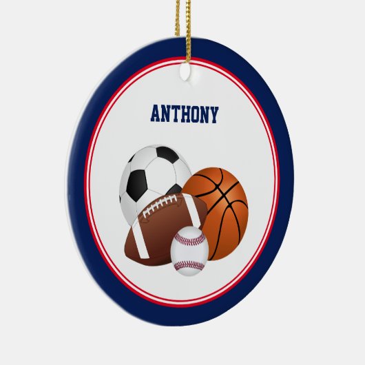 Blue All Star Sports Custom Ceramic Ornament (Rechts)