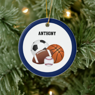 Blue All Star Sports Custom Keramisch Ornament