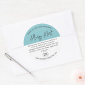 Blue Allergy Food Warning Alert Ronde Sticker (Envelop)