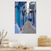 Blue Alley in Chefchaouen, Marokko Poster (Keuken)
