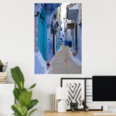 Blue Alley in Chefchaouen, Marokko Poster (Thuiskantoor)