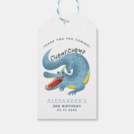 Blue Alligator verjaardagsfeestje gunst Cadeaulabel