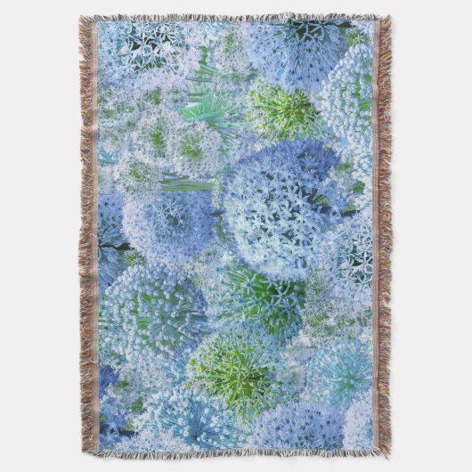 Blue Alliums Deken (Voorkant Verticaal)