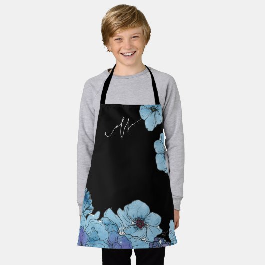 Blue Aloha Floral Schort (Gedragen)