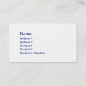 Blue Aloha Hawaii Flowers Visitekaartje (Achterkant)