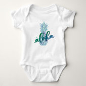 Blue Aloha Pineapple Baby Romper (Voorkant)