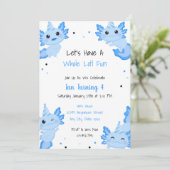 Blue Alotl Fun Party Axolotl Verjaardag Kaart (Staand voorkant)