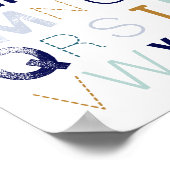 Blue Alphabet Boy Nursery Decor Poster (Hoek)