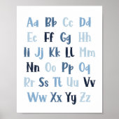 Blue Alphabet Nursery Poster (Voorkant)