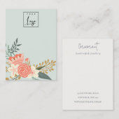 Blue Ambrosia Floral Logo Blank Jewelry Display Visitekaartje (Voorkant / Achterkant)