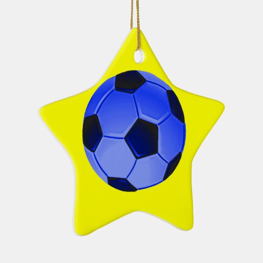 Blue American Soccer of Association Football Keramisch Ornament (Rechts)