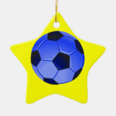 Blue American Soccer of Association Football Keramisch Ornament (Voorkant)