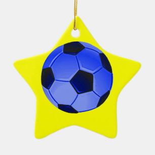 Blue American Soccer of Association Football Keramisch Ornament
