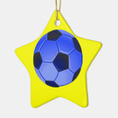 Blue American Soccer of Association Football Keramisch Ornament (Links)