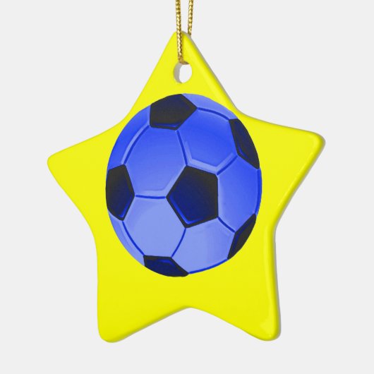 Blue American Soccer of Association Football Keramisch Ornament (Links)