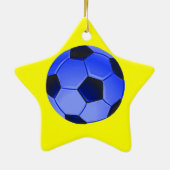 Blue American Soccer of Association Football Keramisch Ornament (Achterkant)