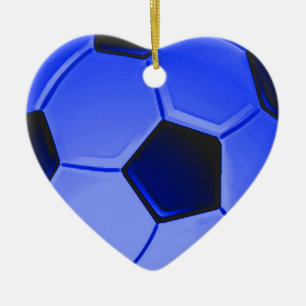 Blue American Soccer of Association Football Keramisch Ornament
