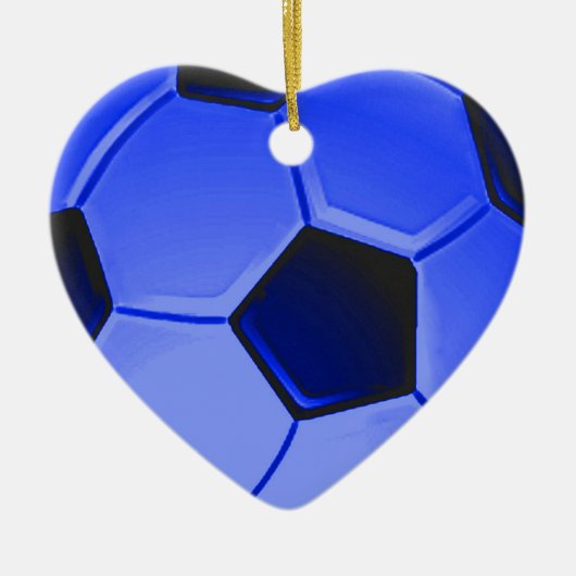 Blue American Soccer of Association Football Keramisch Ornament (Voorkant)