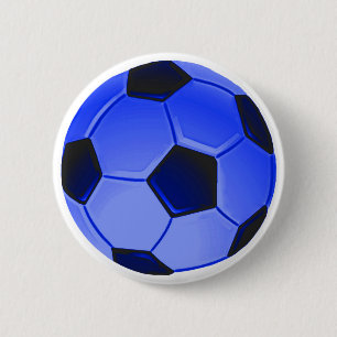 Blue American Soccer of Association Football Ronde Button 5,7 Cm