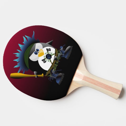 Blue Anarchy Penguin Ping Pong Paddle Tafeltennisbatje (Zijkant)