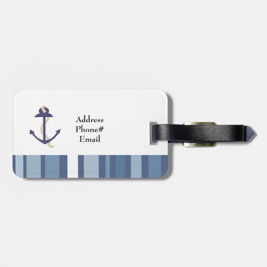Blue Anchor Bagagelabel (Achterkant horizontaal)