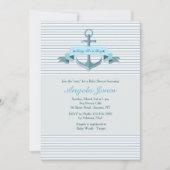 Blue Anchor Banner Invitation Kaart (Voorkant)
