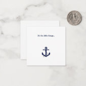 Blue Anchor Bedankt Opmerking Kaart Notitiekaartje (Voorkant / Achterkant in situ)