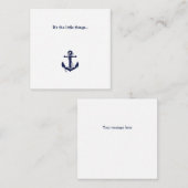 Blue Anchor Bedankt Opmerking Kaart Notitiekaartje (Voorkant / Achterkant)