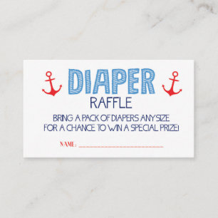 Blue Anchor Diaper Raffle Ticket Informatiekaartje