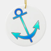 Blue Anchor Keramisch Ornament (Voorkant)
