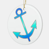 Blue Anchor Keramisch Ornament (Links)