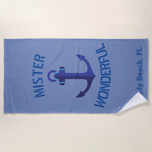 Blue Anchor Monogram Strandlaken (Voorkant)